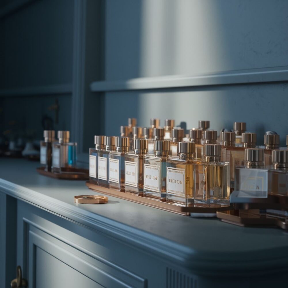 butelka perfum na półce