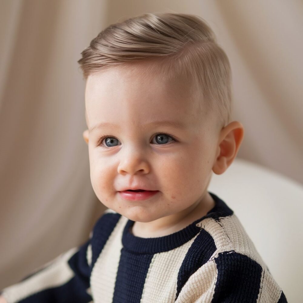 chłopiec z krótkimi włosami