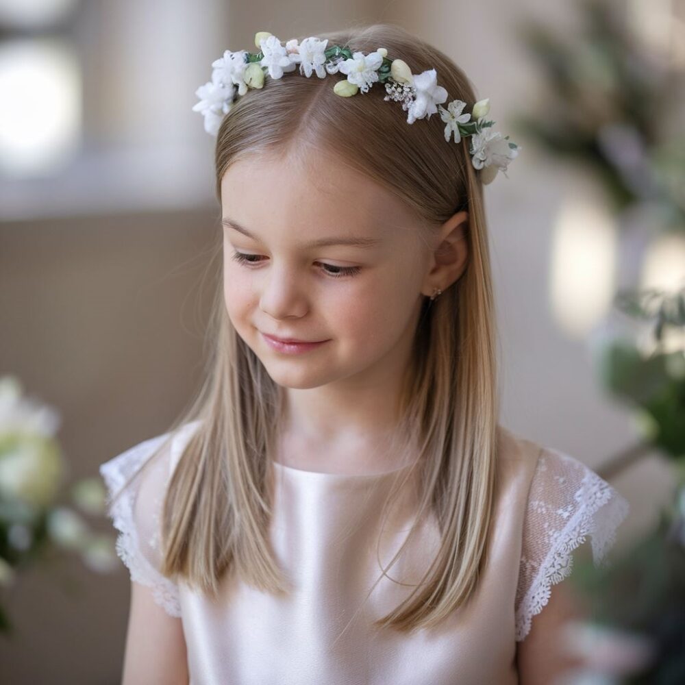 dziewczynka z prostymi włosami