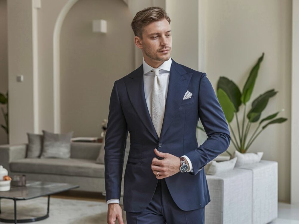 elegancki mężczyzna w białej koszuli