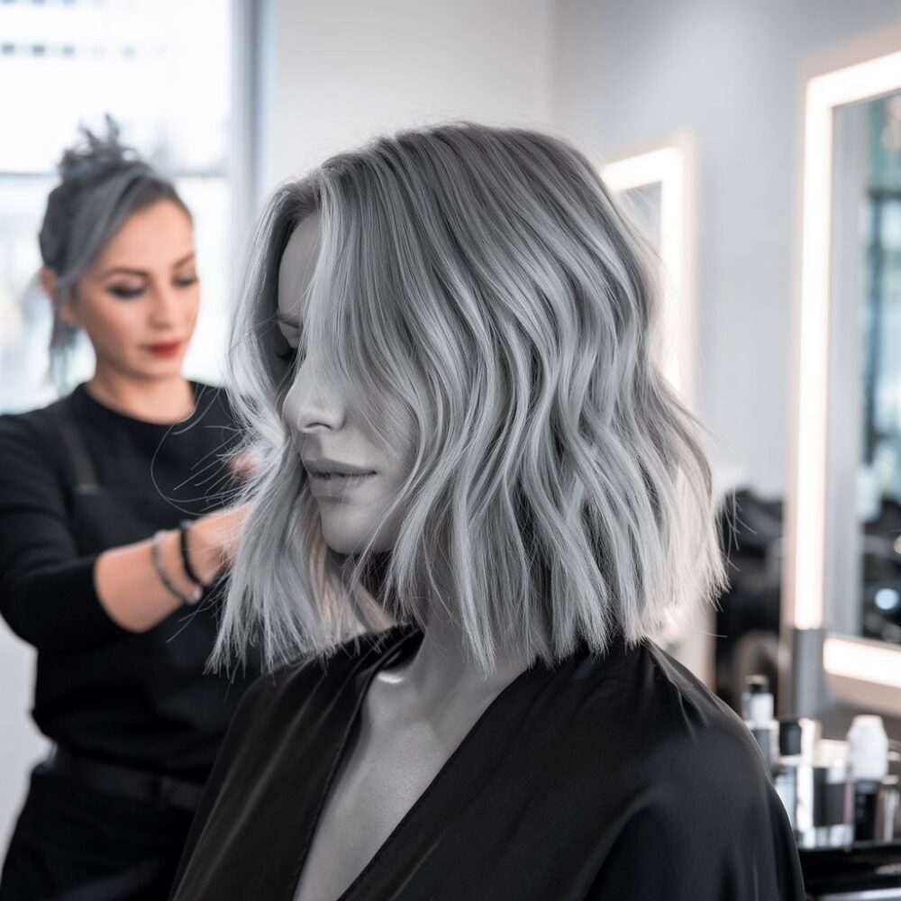 kobieta z półkrótkimi włosami