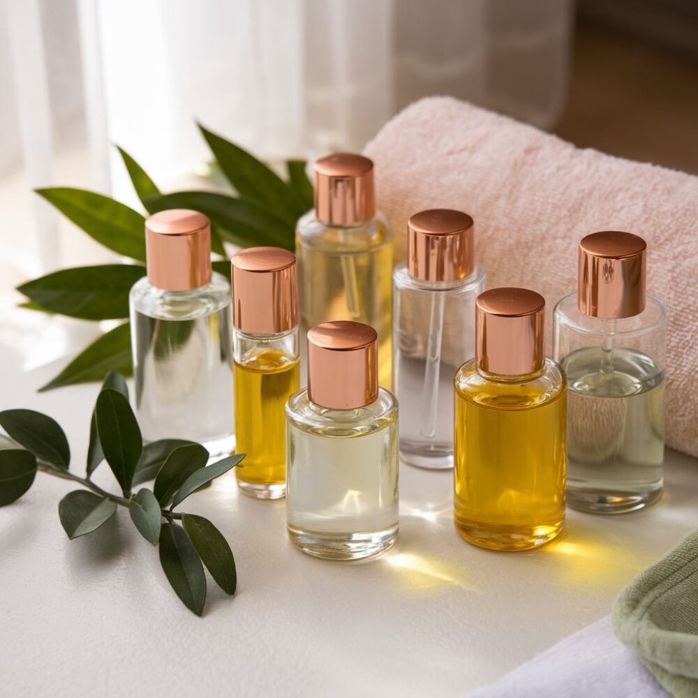 olejek do masażu na tle spa