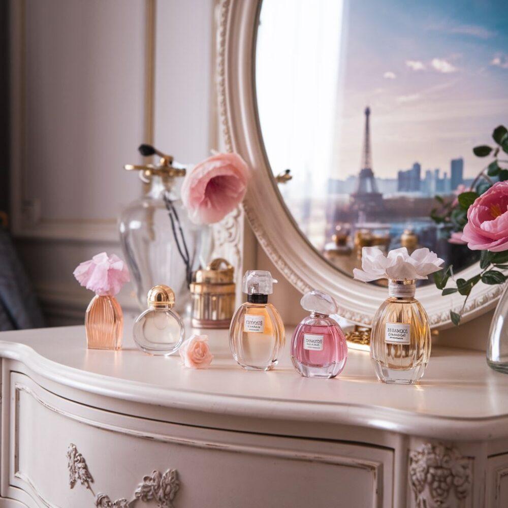 paryskie perfumy na toaletce