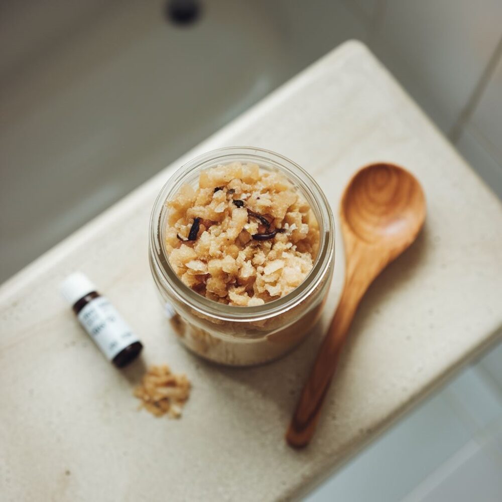 peeling cukrowy w miseczce