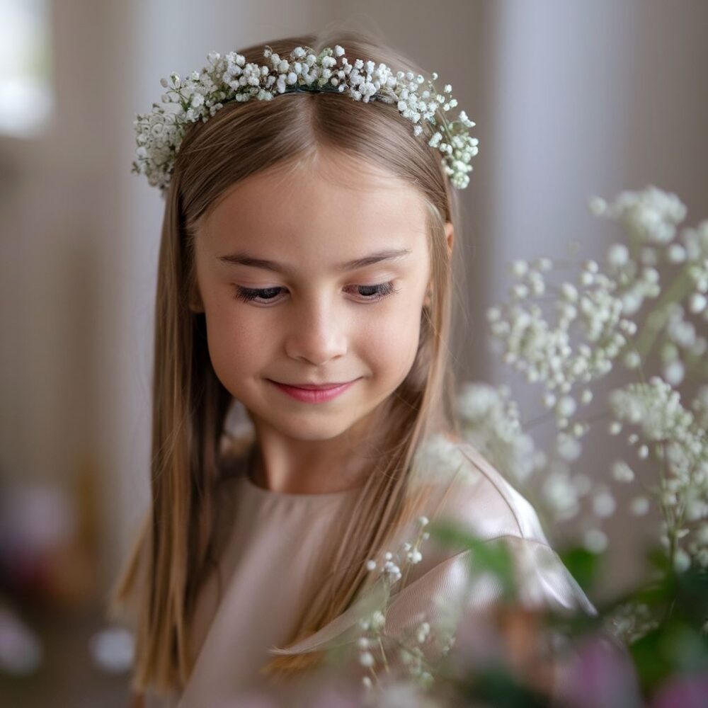 prosta fryzura komunijna