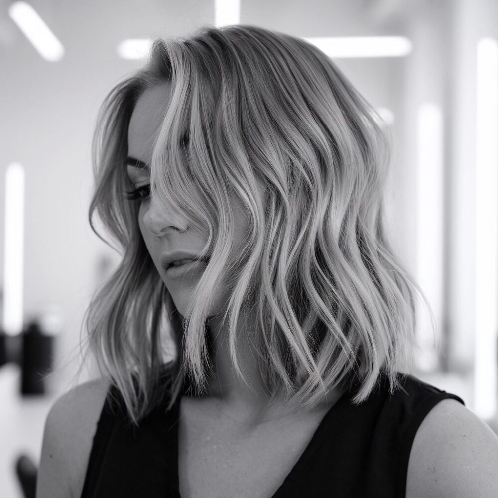 stylizacja półdługich włosów