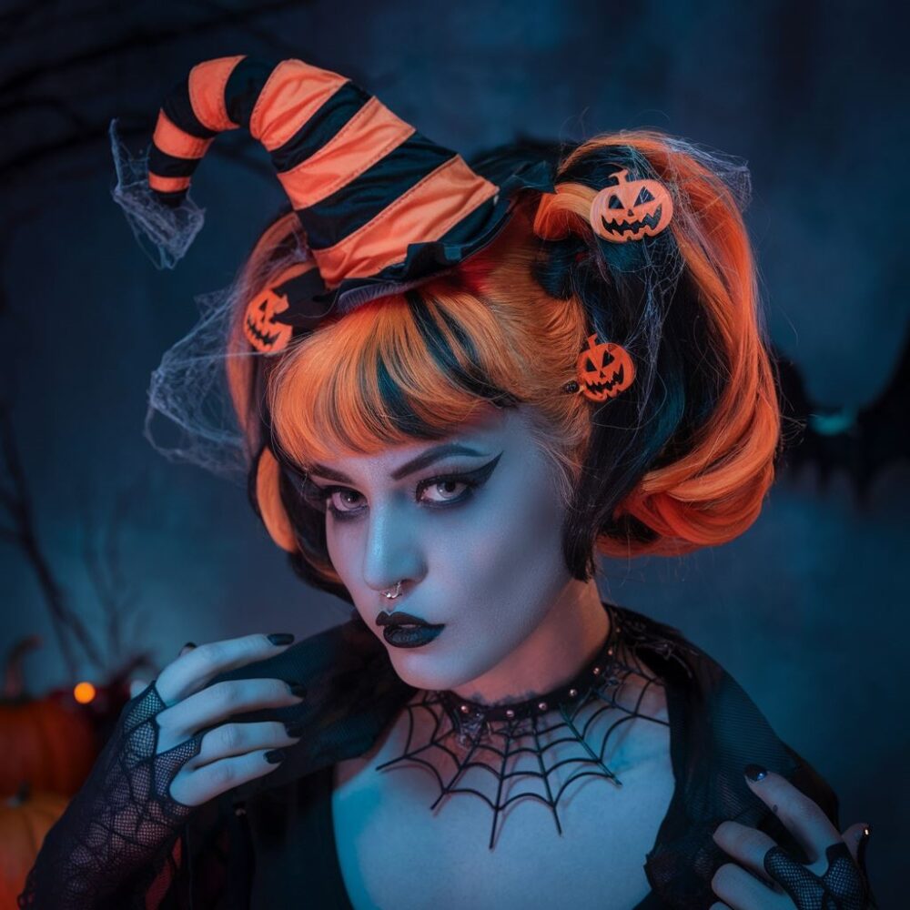 upięcie z ozdobami halloween